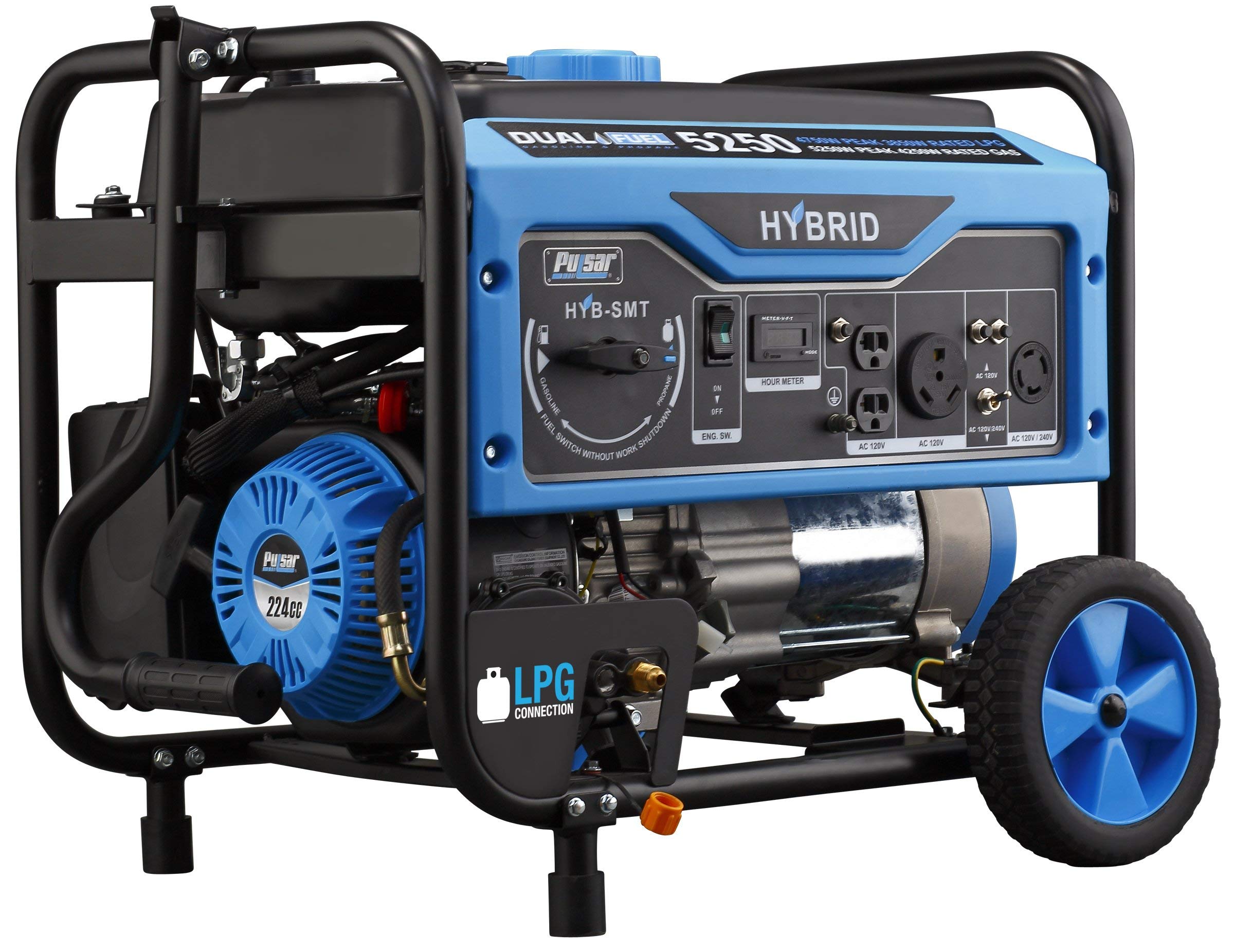 Pulsar 5250 Watt Portable Gasoline/Propane Powered Generator